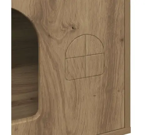 Kaķu Māja Mākslīgā Ozola 51 X 30 X 52 Cm Inženierijas Koks Vidaxl