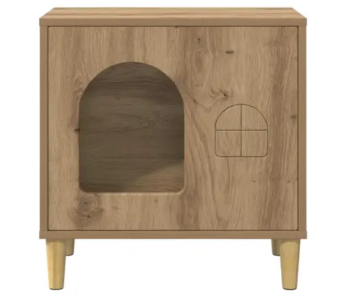 Kaķu Māja Mākslīgā Ozola 51 X 30 X 52 Cm Inženierijas Koks Vidaxl