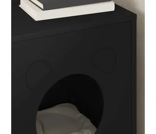 Kaķu Māja Melna 42,5 X 40 X 53 Cm Inženierijas Koks Vidaxl