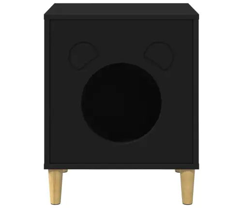 Kaķu Māja Melna 42,5 X 40 X 53 Cm Inženierijas Koks Vidaxl