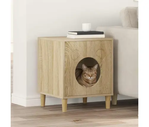 Kaķu Māja Sonoma 42,5 X 40 X 53 Cm Inženierijas Koks Vidaxl