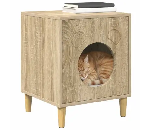 Kaķu Māja Sonoma 42,5 X 40 X 53 Cm Inženierijas Koks Vidaxl