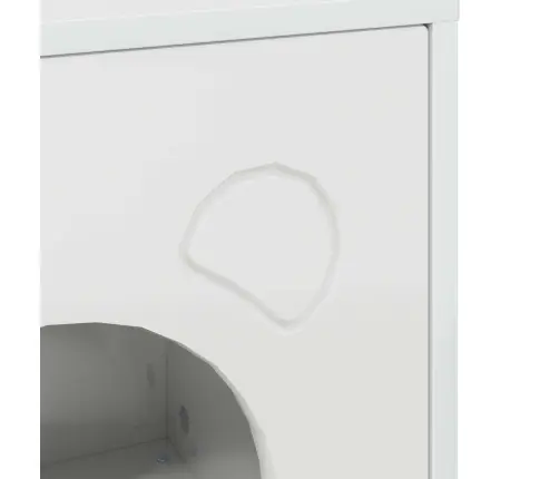 Kaķu Māja Spīdīga Balta 42,5 X 40 X 52,5 Cm Inženierijas Koks Vidaxl