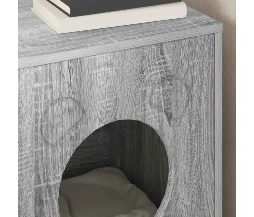 Kaķu Māja Pelēks Sonoma 42,5 X 40 X 52,5 Cm Inženierijas Koks Vidaxl