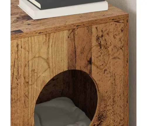 Kaķu Māja Vecs Koks 42,5 X 40 X 52,5 Cm Inženierijas Koks Vidaxl