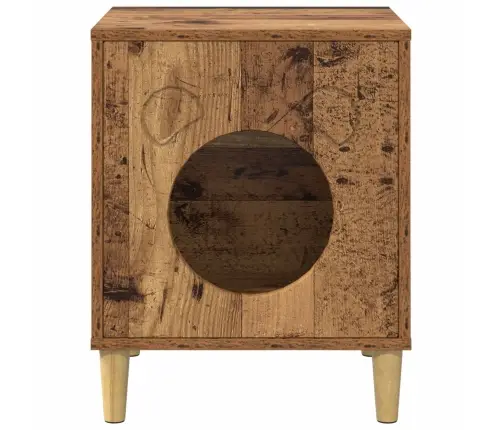 Kaķu Māja Vecs Koks 42,5 X 40 X 52,5 Cm Inženierijas Koks Vidaxl