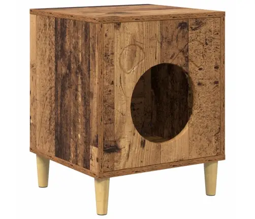 Kaķu Māja Vecs Koks 42,5 X 40 X 52,5 Cm Inženierijas Koks Vidaxl