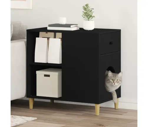 Kassi Maja Must 72 X 42.5 X 70 Cm Tehispuit