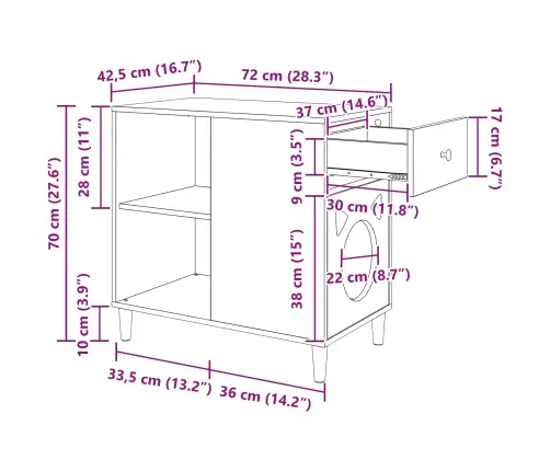 Kaķu Māja Sonoma 72 X 42.5 X 70 Cm Inženierijas Koks Vidaxl