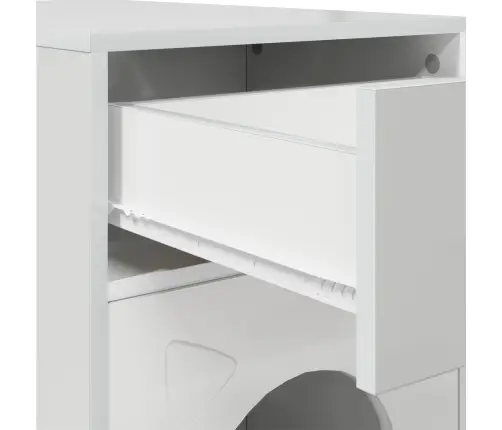 Kaķu Māja Spīdīga Balta 72 X 42.5 X 70 Cm Inženierijas Koks Vidaxl