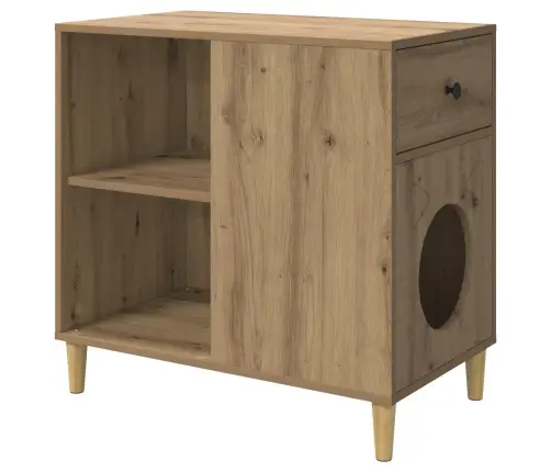 Kaķu Māja Mākslīgā Ozola 72 X 42.5 X 70 Cm Inženierijas Koks Vidaxl