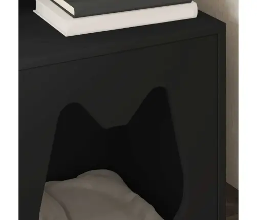 Kaķu Māja Melna 42,5 X 40 X 53,5 Cm Inženierijas Koks Vidaxl