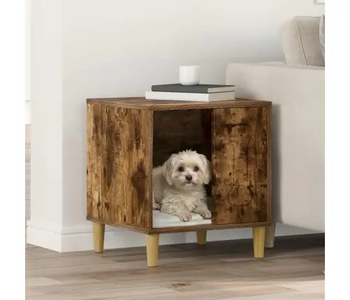 Suņu Māja Dūmaka Ozols 44 X 42 X 49 Cm Inženierijas Koks Vidaxl