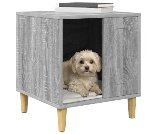 Šunų Būda Pilkas Sonoma 44 X 42 X 49 Cm Apdirbta Mediena
