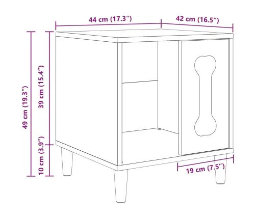 Suņu Māja Vecs Koks 44 X 42 X 49 Cm Inženierijas Koks Vidaxl