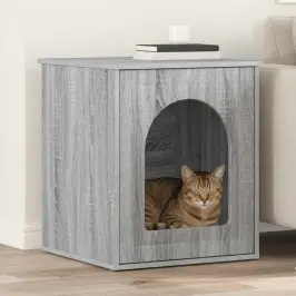 Katės Namelis Pilkas Sonoma 53 X 52 X 62 Cm Apdirbta Mediena