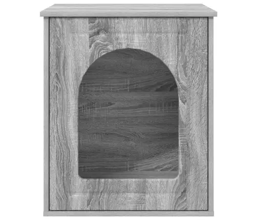 Kaķu Māja Pelēks Sonoma 53 X 52 X 62 Cm Inženierijas Koks Vidaxl