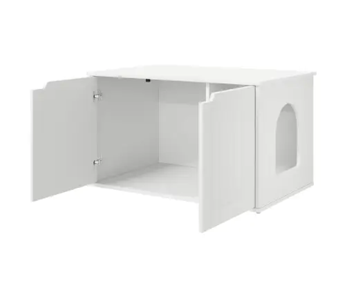 Kaķu Māja Balts 85 X 55 X 50 Cm Inženierijas Koks Vidaxl