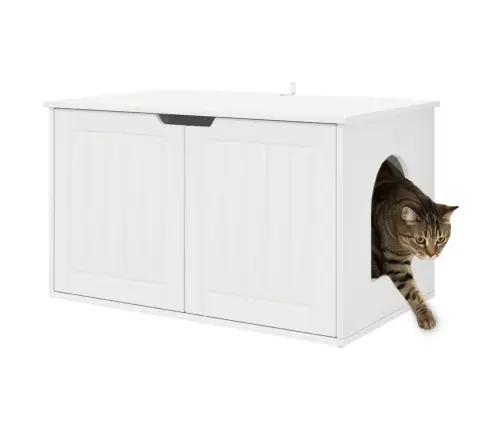 Kaķu Māja Balts 85 X 55 X 50 Cm Inženierijas Koks Vidaxl