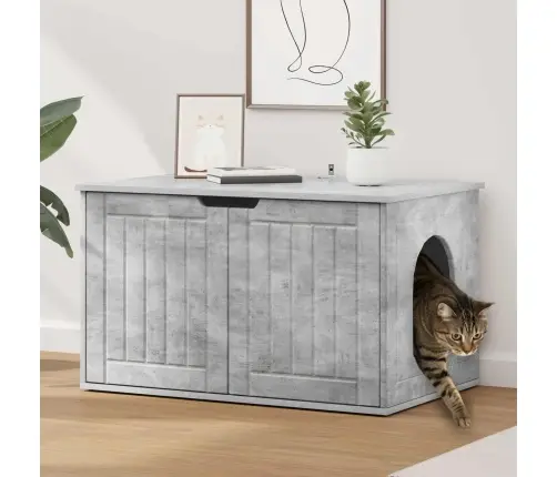 Kaķu Māja Betons 85 X 55 X 53,5 Cm Inženierijas Koks Vidaxl