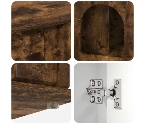 Kaķu Māja Dūmaka Ozols 85 X 55 X 53,5 Cm Inženierijas Koks Vidaxl