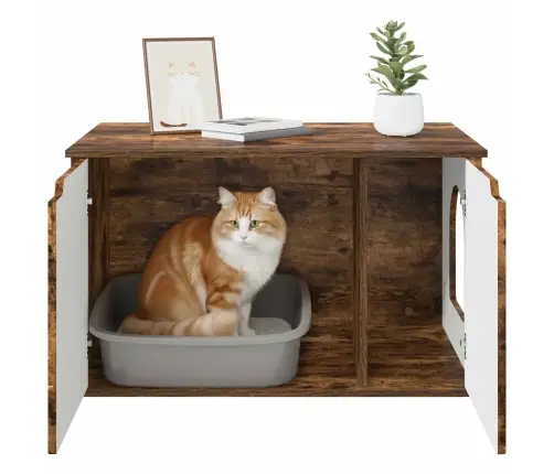 Kaķu Māja Dūmaka Ozols 85 X 55 X 53,5 Cm Inženierijas Koks Vidaxl
