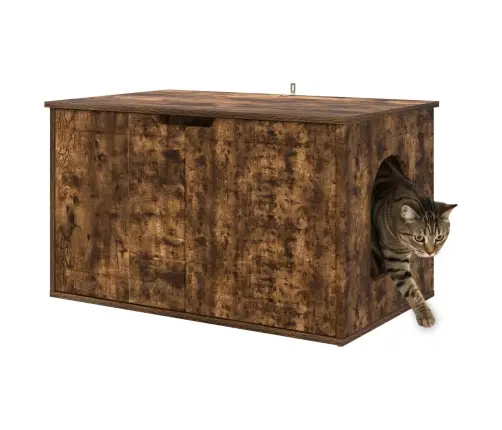 Kaķu Māja Dūmaka Ozols 85 X 55 X 53,5 Cm Inženierijas Koks Vidaxl