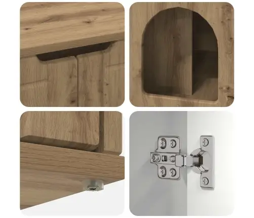 Kaķu Māja Mākslīgā Ozola 85 X 55 X 53,5 Cm Inženierijas Koks Vidaxl