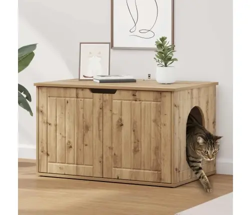 Kaķu Māja Mākslīgā Ozola 85 X 55 X 53,5 Cm Inženierijas Koks Vidaxl