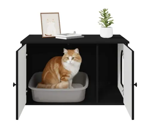 Kassi Maja Must 85 X 55 X 50,5 Cm Tehispuit