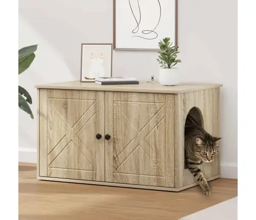 Kaķu Māja Sonoma 85 X 55 X 50,5 Cm Inženierijas Koks Vidaxl