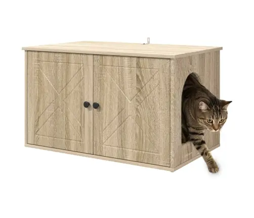 Kaķu Māja Sonoma 85 X 55 X 50,5 Cm Inženierijas Koks Vidaxl