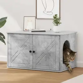 Kaķu Māja Betons 85 X 55 X 50 Cm Inženierijas Koks Vidaxl