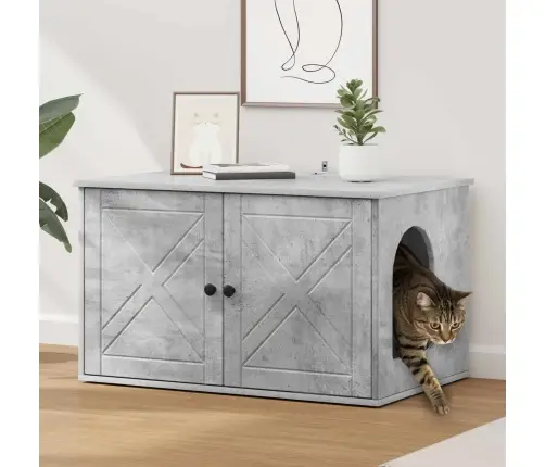 Kaķu Māja Betons 85 X 55 X 50 Cm Inženierijas Koks Vidaxl