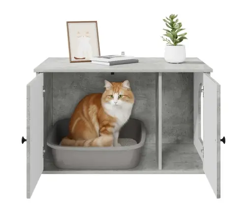 Kaķu Māja Betons 85 X 55 X 50 Cm Inženierijas Koks Vidaxl