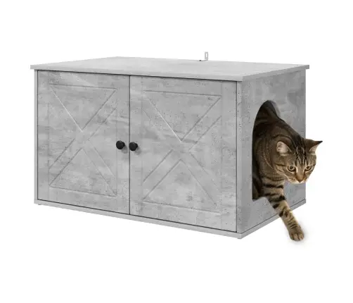 Kaķu Māja Betons 85 X 55 X 50 Cm Inženierijas Koks Vidaxl