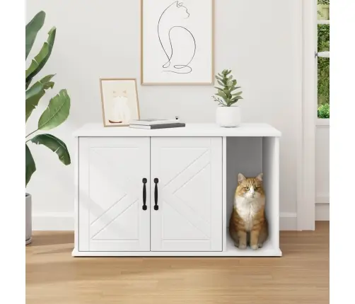 Kaķu Māja Balts 85 X 55 X 50 Cm Inženierijas Koks Vidaxl