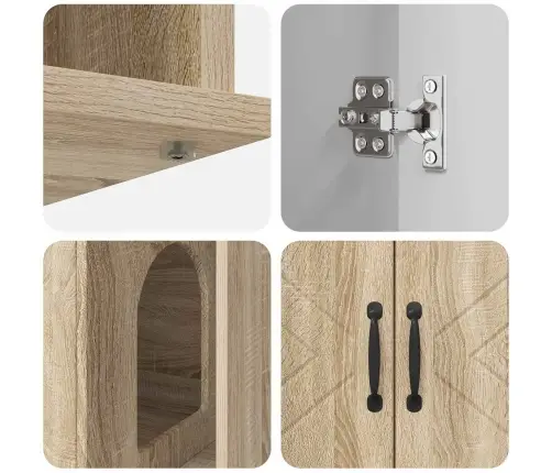 Kaķu Māja Sonoma 85 X 55 X 50 Cm Inženierijas Koks Vidaxl