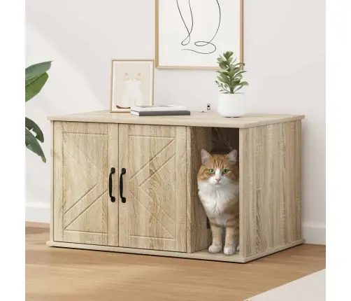 Kaķu Māja Sonoma 85 X 55 X 50 Cm Inženierijas Koks Vidaxl