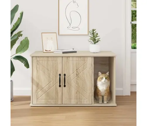 Kaķu Māja Sonoma 85 X 55 X 50 Cm Inženierijas Koks Vidaxl