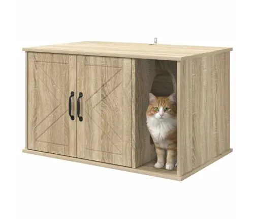 Kaķu Māja Sonoma 85 X 55 X 50 Cm Inženierijas Koks Vidaxl
