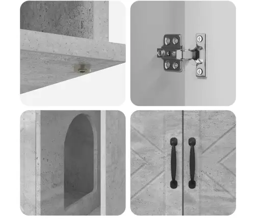 Kaķu Māja Betons 85 X 55 X 50 Cm Inženierijas Koks Vidaxl