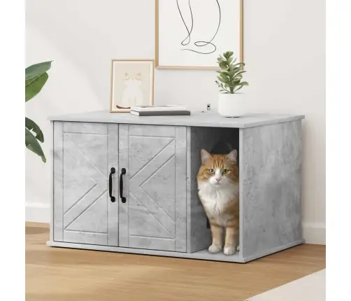 Kaķu Māja Betons 85 X 55 X 50 Cm Inženierijas Koks Vidaxl