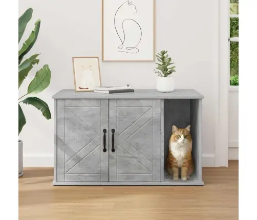 Kaķu Māja Betons 85 X 55 X 50 Cm Inženierijas Koks Vidaxl