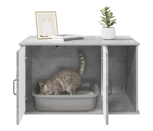 Kaķu Māja Betons 85 X 55 X 50 Cm Inženierijas Koks Vidaxl