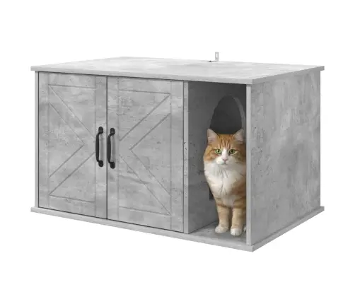 Kaķu Māja Betons 85 X 55 X 50 Cm Inženierijas Koks Vidaxl