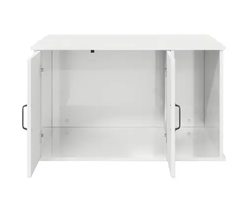 Kaķu Māja Spīdīga Balta 85 X 55 X 50 Cm Inženierijas Koks Vidaxl