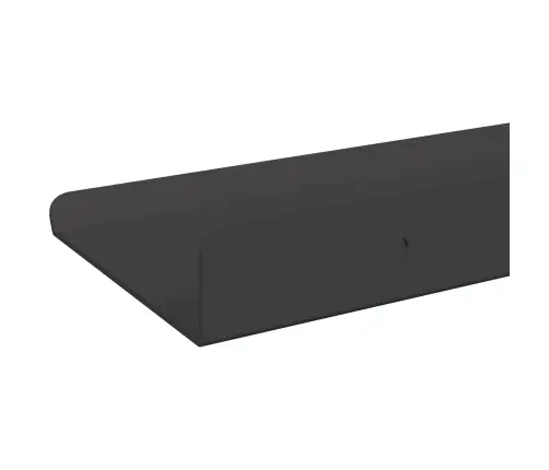 Sienas Plaukts Ar Plauktu 2 Pcs Melna 80 X 9 X 2.5 Cm Vidaxl