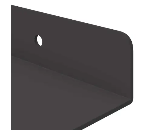 Sienas Plaukts Ar Plauktu 2 Pcs Melna 80 X 9 X 2.5 Cm Vidaxl