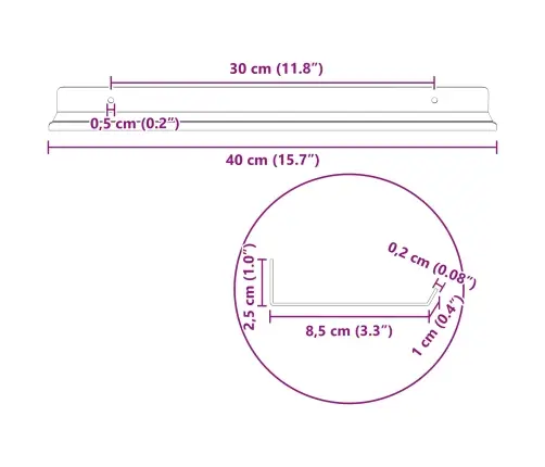Sienas Plaukts Ar Plauktu 2 Pcs Melna 80 X 9 X 2.5 Cm Vidaxl